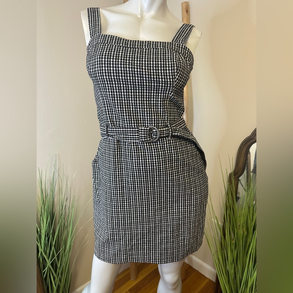 Hollister Gingham Dress Medium Black White